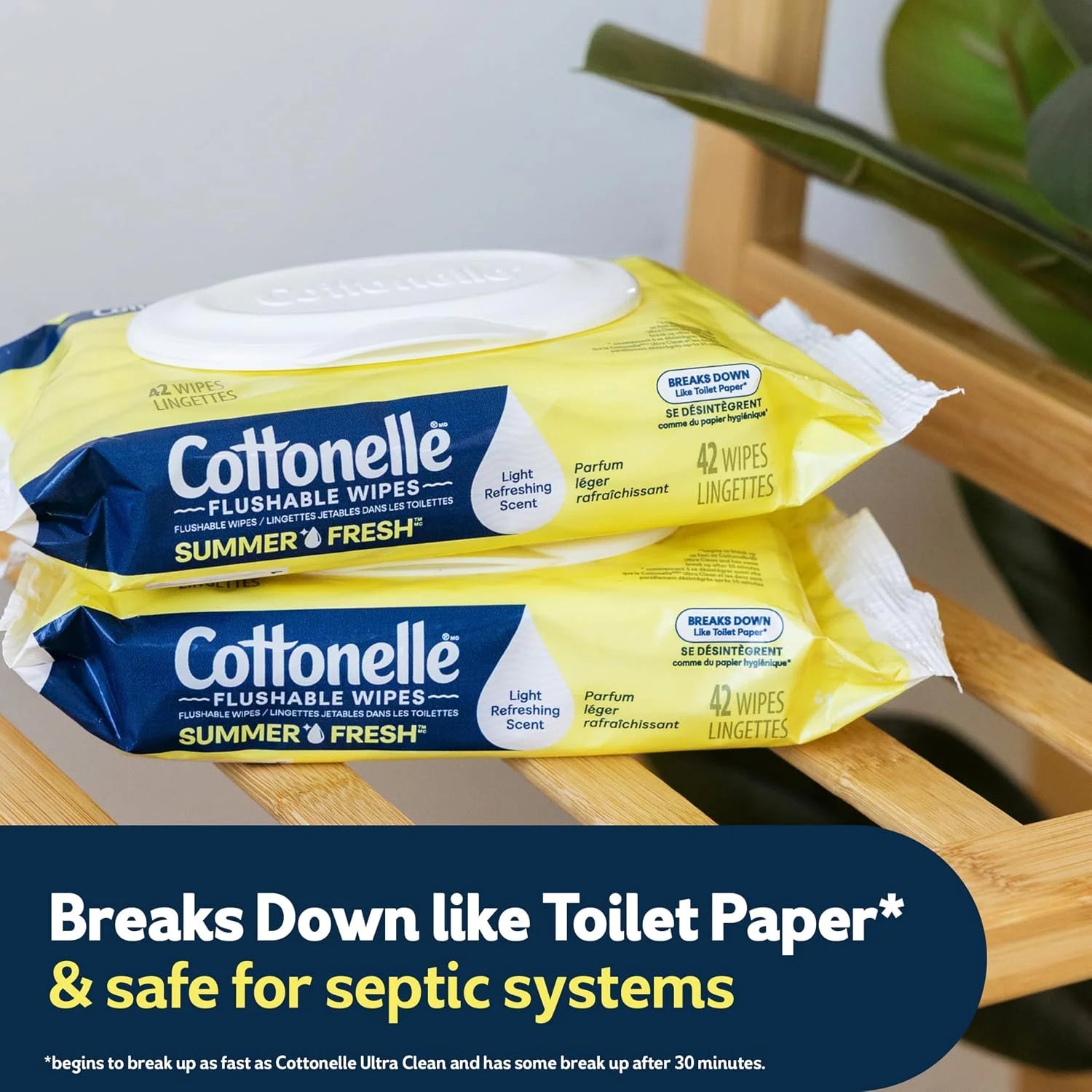 Cottonelle Summer Fresh Scented Flushable Wipes, 8 Packs, 42 Wipes per Pack