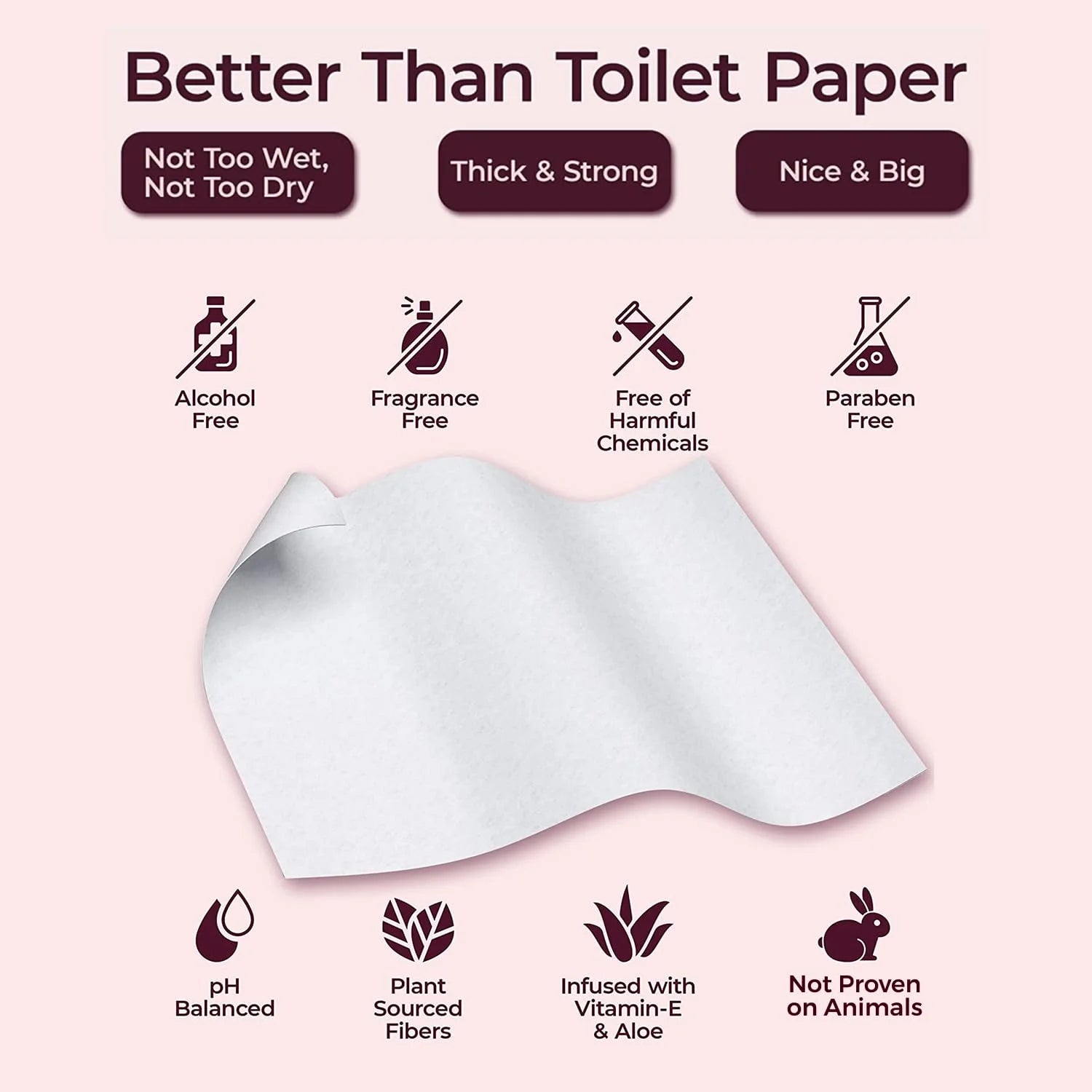 BOOTY WIPES Flushable Wipes for Women - 80-Count Wet Wipes for Adults - pH-Balanced Feminine Wet Tissue with Vitamin E and Aloe - Gentle Feminine Hygiene Body Cleansing Cloth - No Fragrance Large