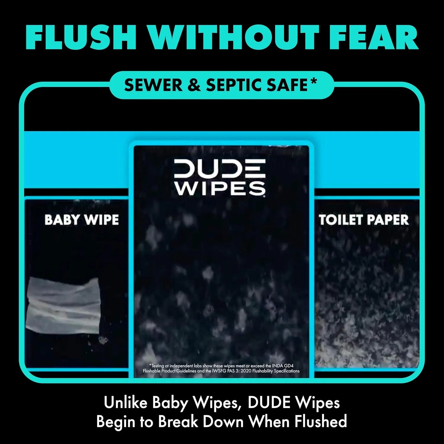 DUDE Wipes On-The-Go Mint Chill Adult Flushable Travel Wipes, 60 Count