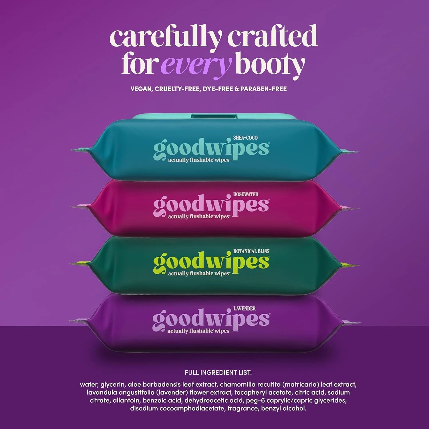 goodwipes Flushable Wipes (6 Pack) (50 Count (Pack of 6), Lavender)
