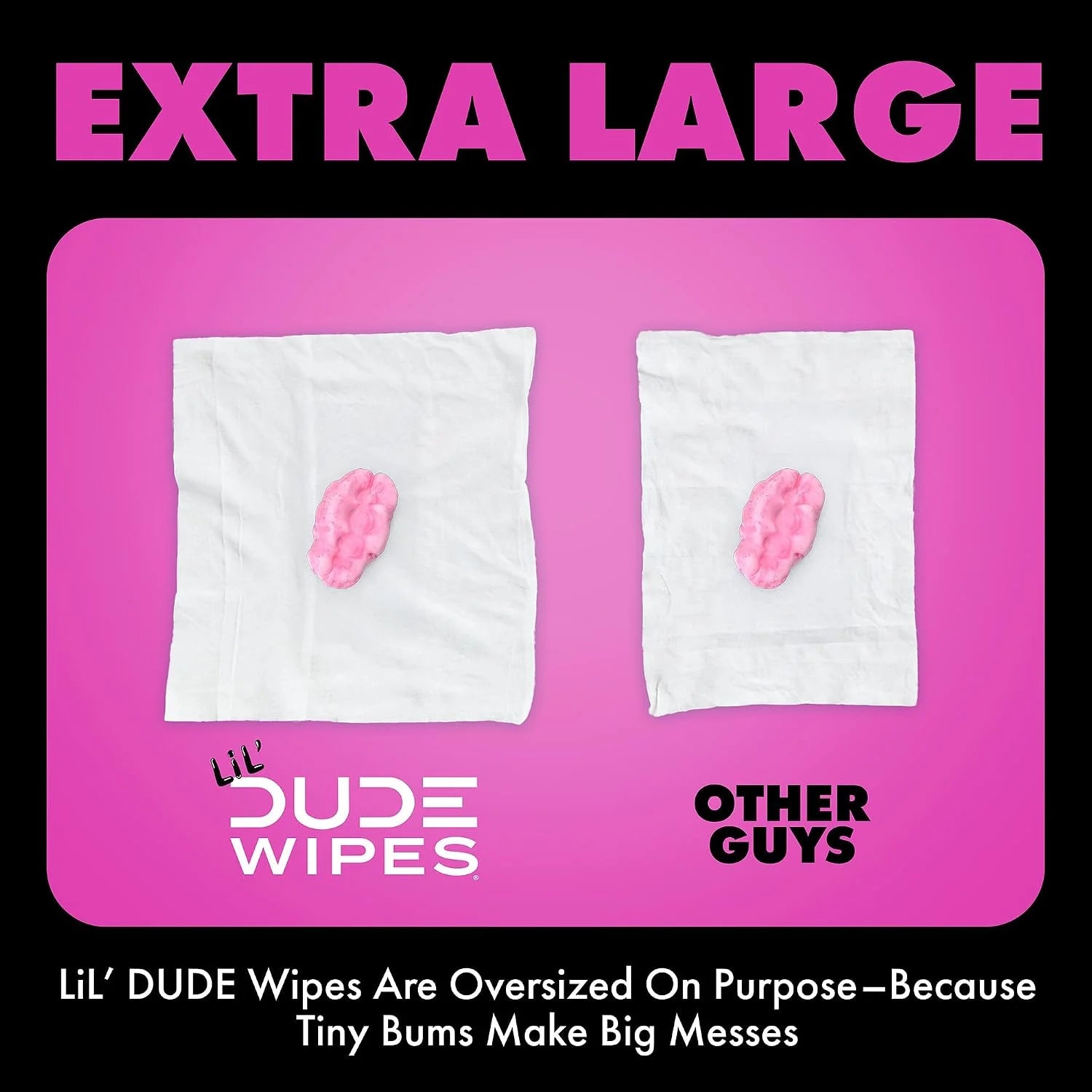 LiL' DUDE Wipes Flushable Potty Training Water Wipes, Bubble Bum, 84 Count