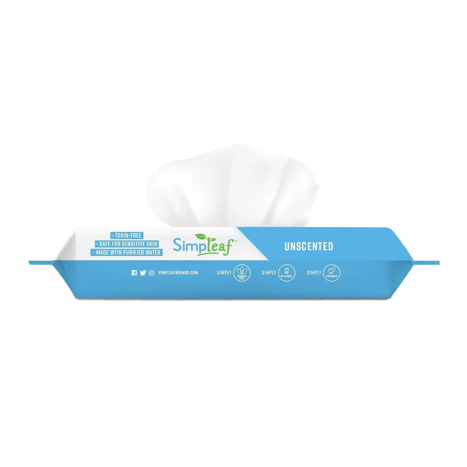 Simpleaf Flushable Wet Wipes | Eco- Friendly, Paraben & Alcohol Free | Hypoallergenic & Safe for Sensitive Skin | Unscented Soothing Aloe Vera Formula (50 Count) 1 pack