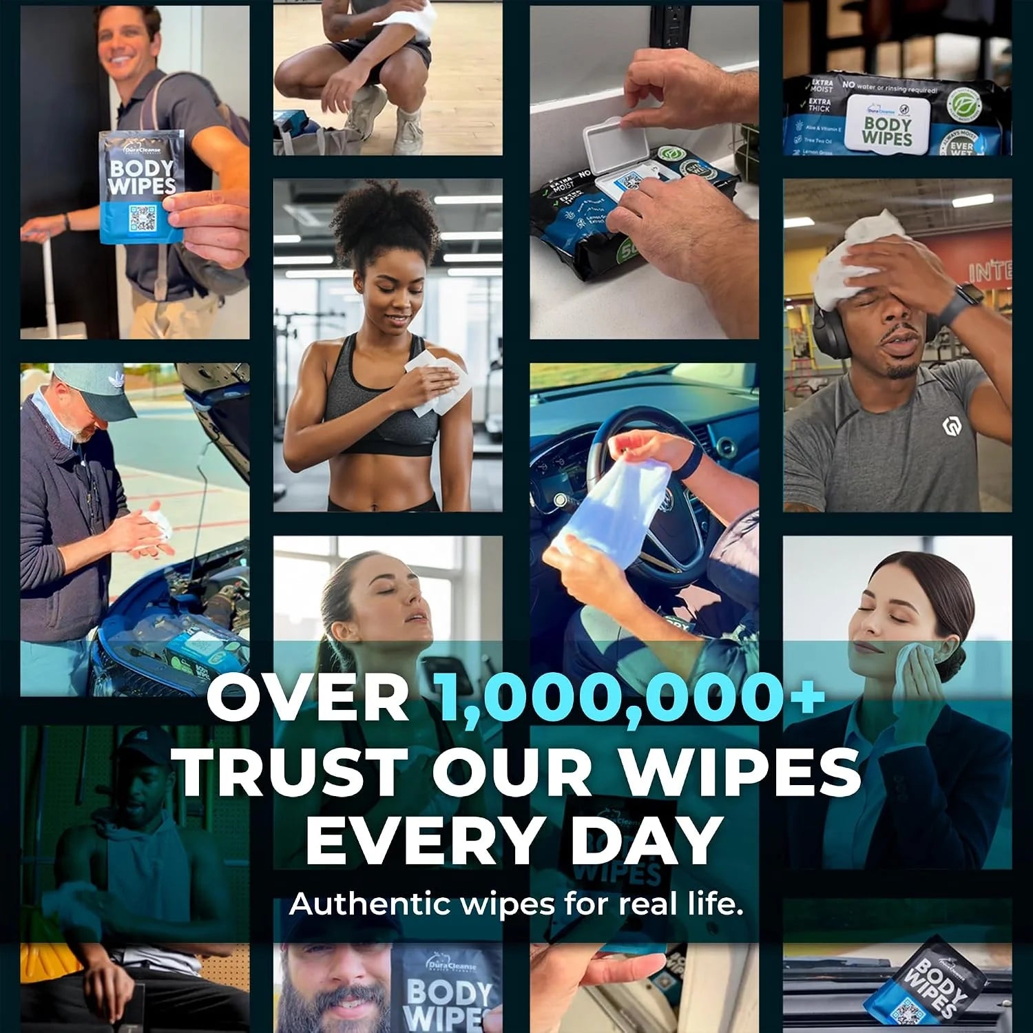 Bulk Body Wipes for Men - Max Clean - No Rinse Shower Wipes - 200 Ct (4pk)
