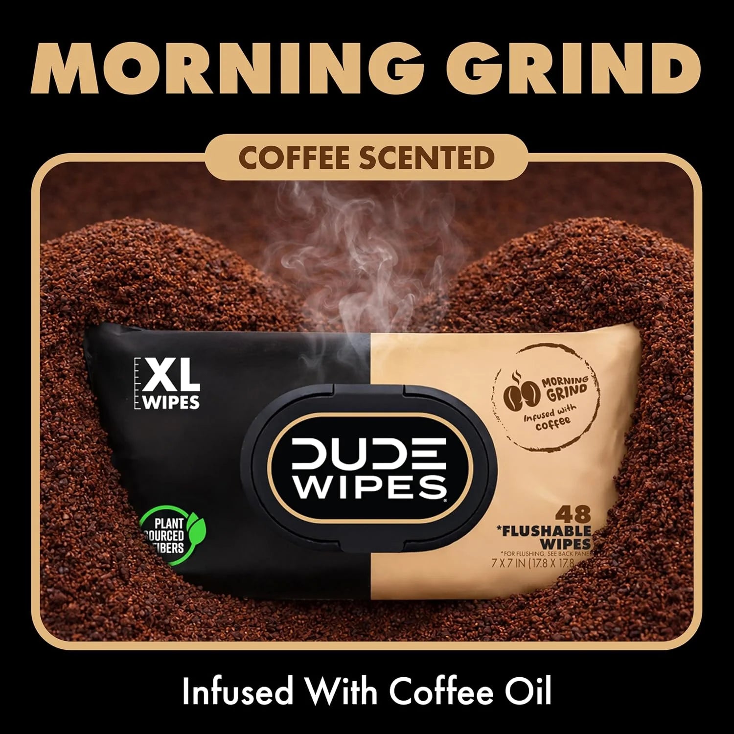 DUDE Wipes Morning Grind Adult Flushable Wipes, Coffee Scented, 144 Count