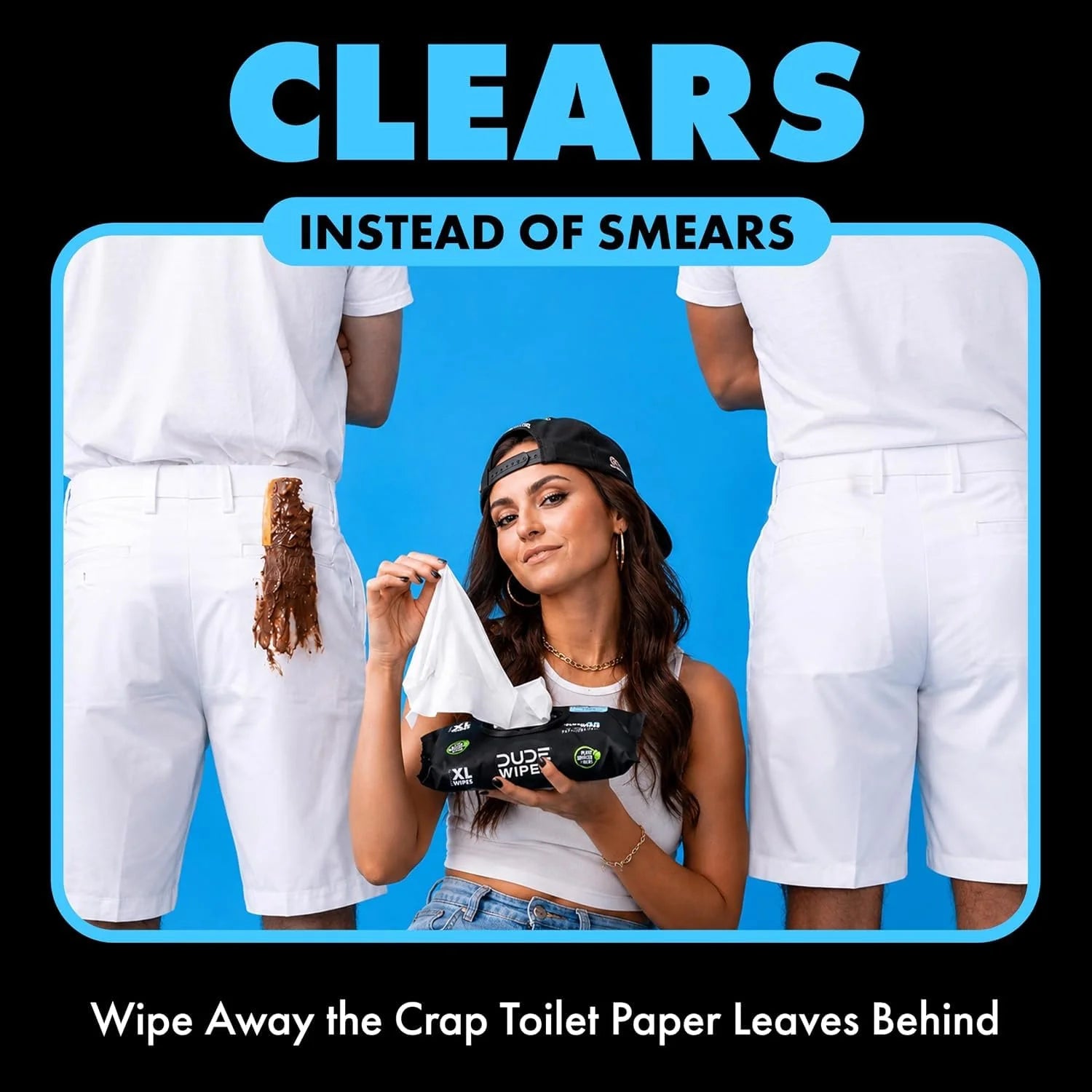 DUDE Wipes, 48 Count, 2 Pack | Flushable | Unscented | Extra-Large | Vitamin-E & Aloe