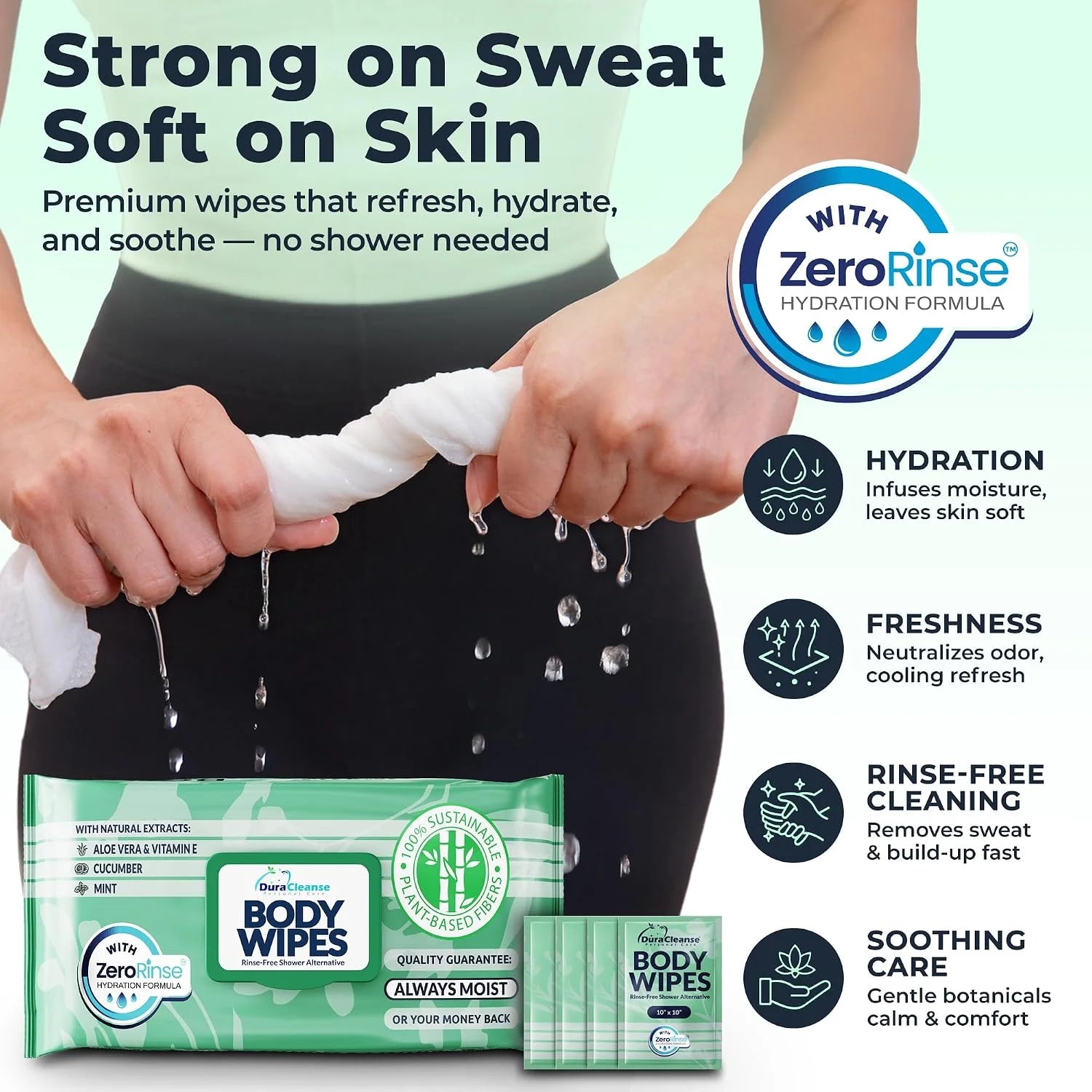 XL Body Wipes for Women - Gentle - No Rinse Cleansing Wipes - 100 Ct (2pk)