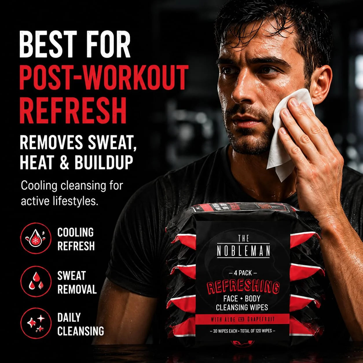 The Nobleman Refreshing Aloe & Grapefruit Deep Cleansing Face + Body Wipes