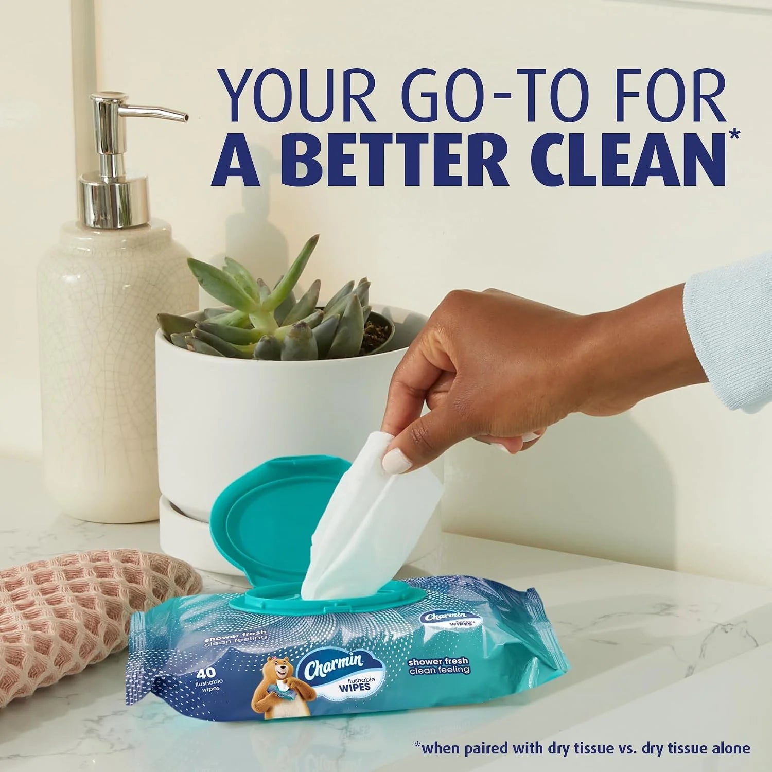 Charmin Flushable Wipes, 320 Total Wipes (8 Packs of 40)